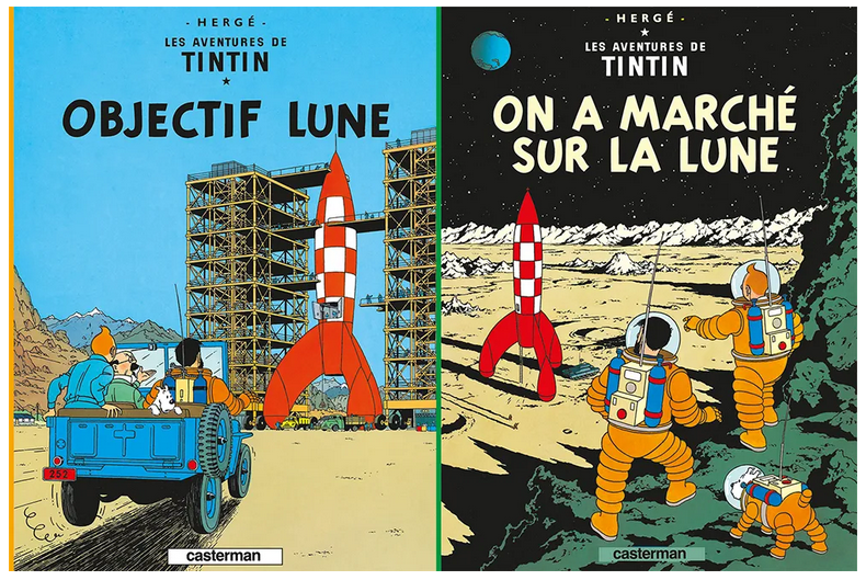 A4 Plastic Folder The Adventures of Tintin The Lunar Rocket taking off  (15134)