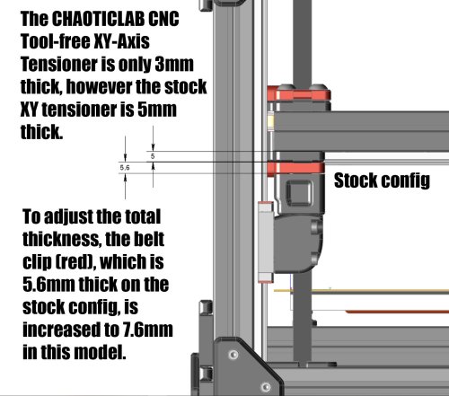 Belt Clip Shim For The CHAOTICLAB CNC Tool-free XY-Axis Tensioner For ...